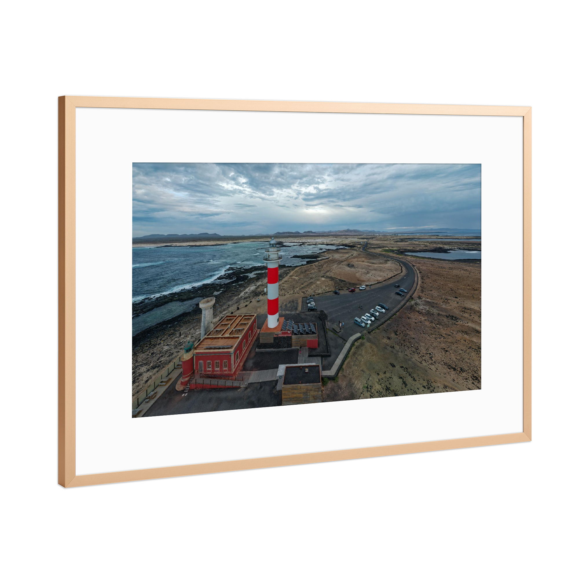 Poster mit Rahmen Kupfer "Fuerteventura -Faro del Toston" artboxONE - Städte,Natur,Reise,Architektur,Reise / Strand und Meer