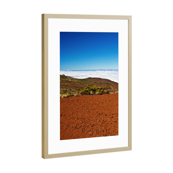 Poster mit Rahmen Gold "Lavalandschaft am Teide" artboxONE - Natur,Reise,Reise / Länder