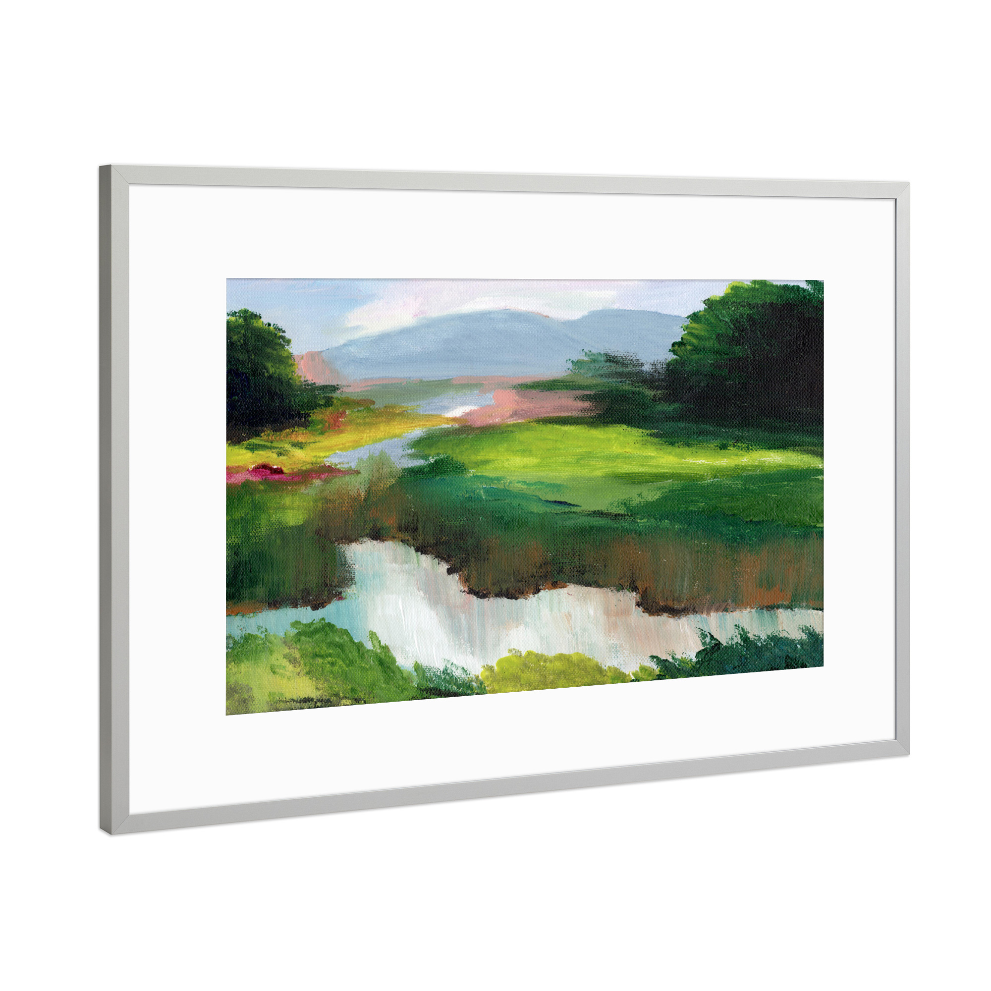 Poster mit Rahmen Silber "Little hill" artboxONE - Natur,Floral,Abstrakt