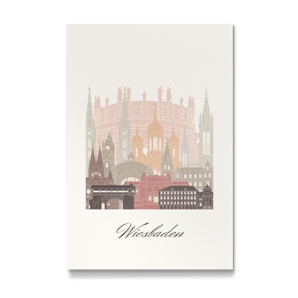 Galerie-Print "Wiesbadener Skyline - Terrakotta" 30x20 cm artboxONE