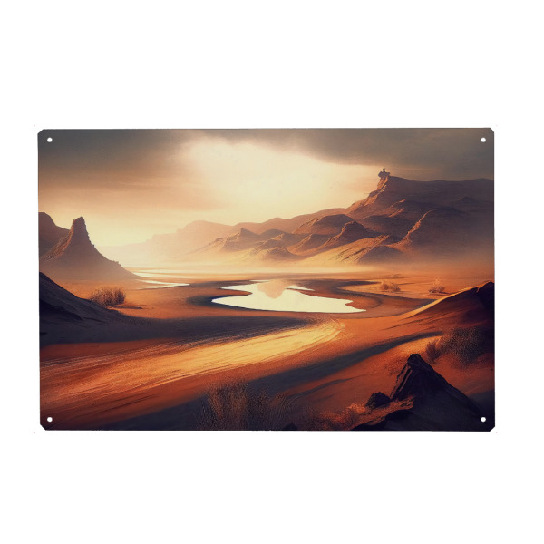 Metall Poster "Dramatisches Wüstental" artboxONE - Natur,Reise / Afrika