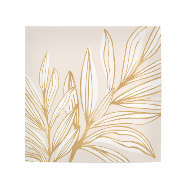 Poster 20x20 cm "Wilde Sommerwiese" artboxONE - Natur,Floral,Abstrakt - Abstrakt,Pflanze,Linie kunst,Zeichnung,Botanisch,Metallisch,Gold,Modern