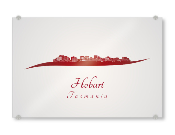 Acrylglasbild "Hobart-Skyline im Rot" artboxONE - Städte