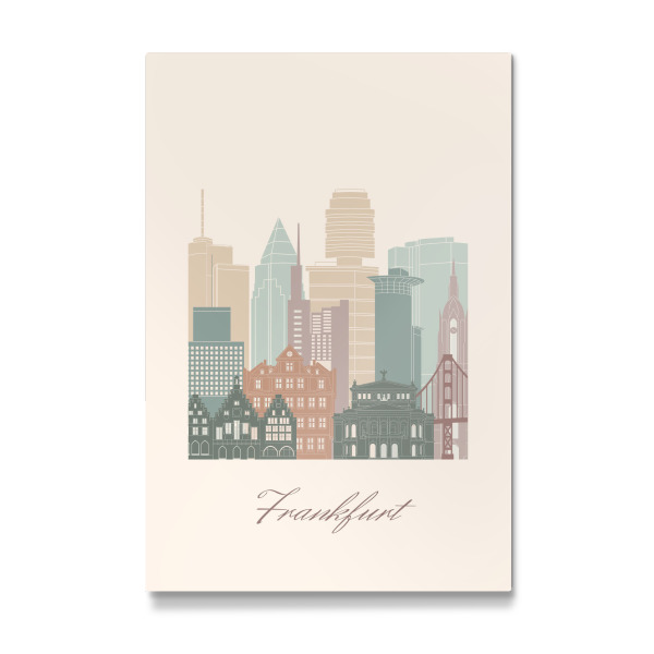 Galerie-Print "Frankfurter Skyline - Salbeigrün" 30x20 cm artboxONE