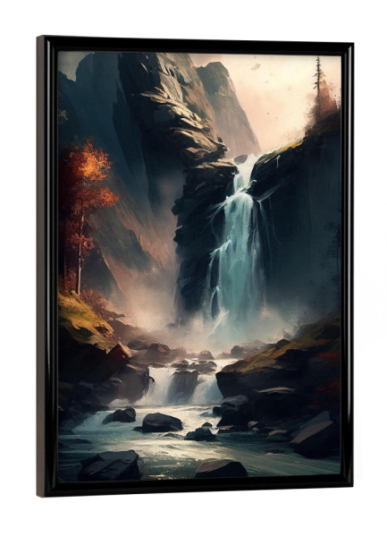 Poster mit schwarzem Rahmen "Riesiges Kaskadental" artboxONE - Natur