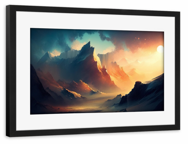 Poster mit Rahmen schwarz "Alpental der Lichtmalerei" artboxONE - Natur,Reise