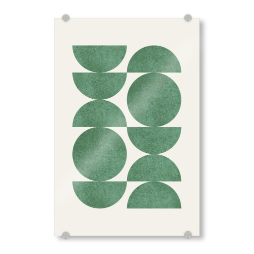 Woodblock half-moon - green
