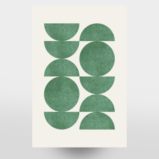 Woodblock half-moon - green Woodblock half-moon - green