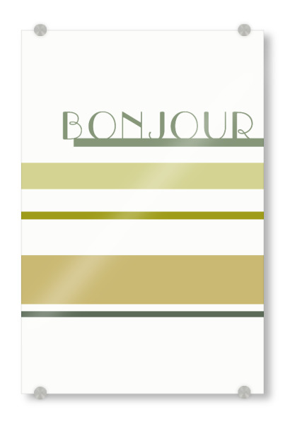 Acrylglasbild "Bonjour farbig" artboxONE - Typografie,Abstrakt,Fashion