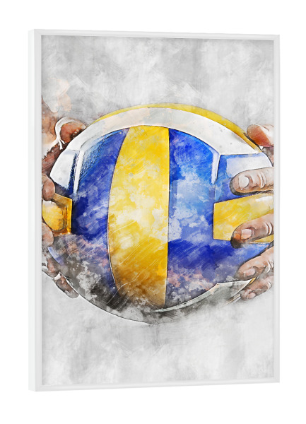 Poster mit weißem Rahmen "Volleyball 1 (matart)" artboxONE - Sport - Volleyball,Ball,Volleyballspieler,Spieler,Team,Sport,Volleyball
