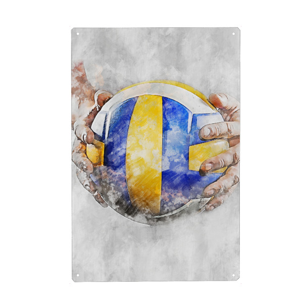 Metall Poster "Volleyball 1 (matart)" artboxONE - Sport - Volleyball,Ball,Volleyballspieler,Spieler,Team,Sport,Volleyball - Blechschild