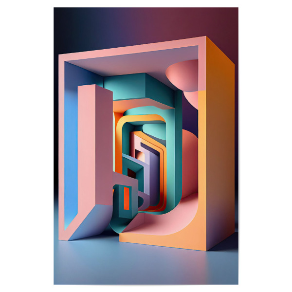Poster "Bunte Qubes-Malerei" artboxONE - Abstrakt,Geometrie