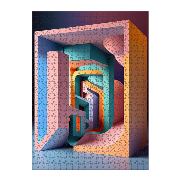 artboxONE Puzzle "Bunte Qubes-Malerei" artboxONE - Abstrakt,Geometrie