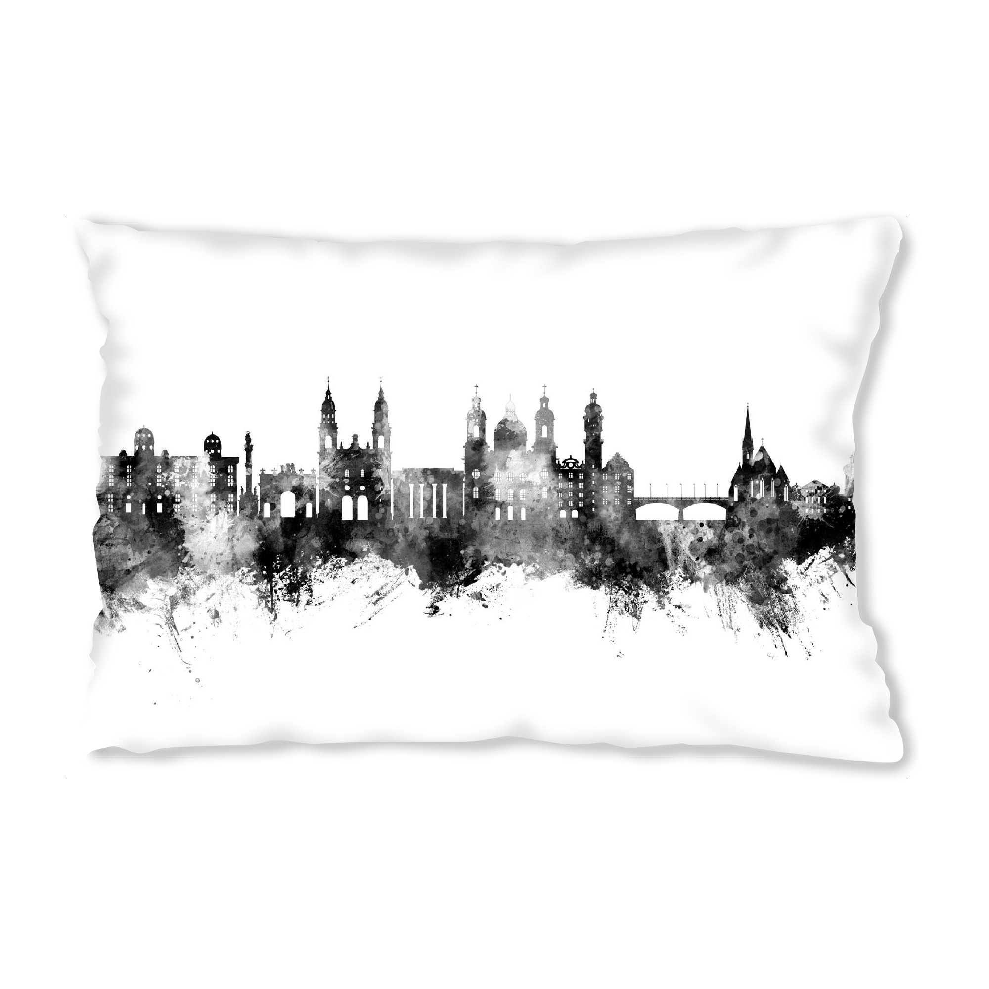 Design-Kissen "Innsbruck Österreich Skyline" artboxONE - Städte,Schwarzweiß - Innsbruck,österreich,Skyline,Stadtbild,Stadtbild,Aquarell,Malerei