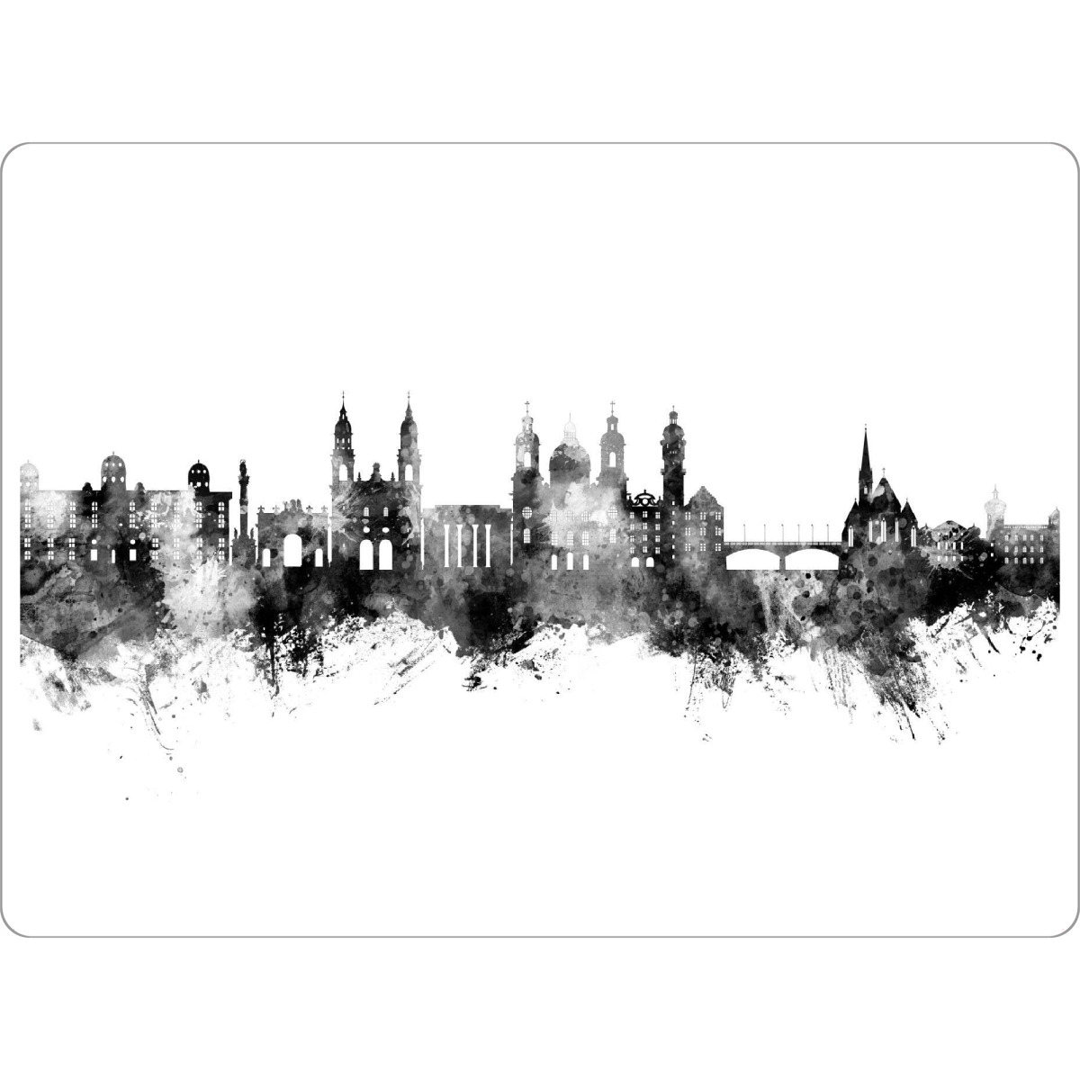 Tischset "Innsbruck Österreich Skyline" artboxONE - Städte,Schwarzweiß - Innsbruck,österreich,Skyline,Stadtbild,Stadtbild,Aquarell,Malerei
