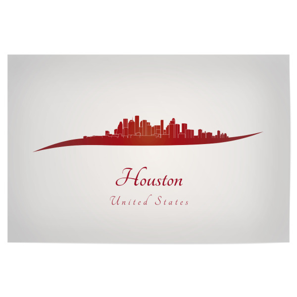 Poster 30x20 cm "Skyline von Houston in Rot" artboxONE - Städte