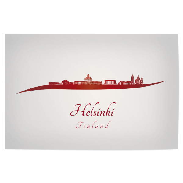 Poster "Helsinki-Skyline in Rot" artboxONE - Städte