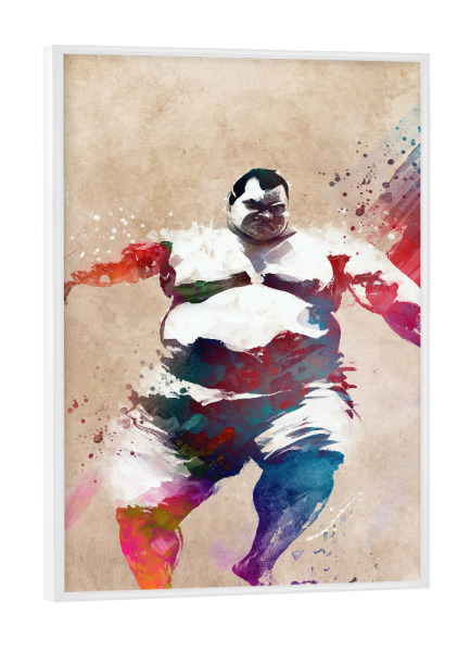 Poster mit weißem Rahmen "Sumosportkunst A" artboxONE - Sport - Sumo,Japan,Kampf,Sport,Sport