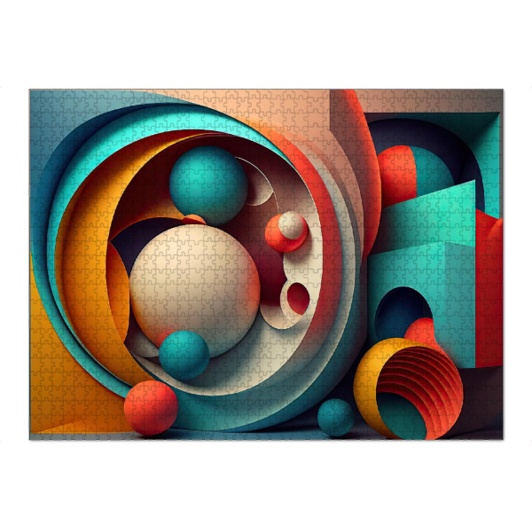 Puzzle Ravensburger "Malerei von abstrakten Formen" artboxONE - Abstrakt,Geometrie