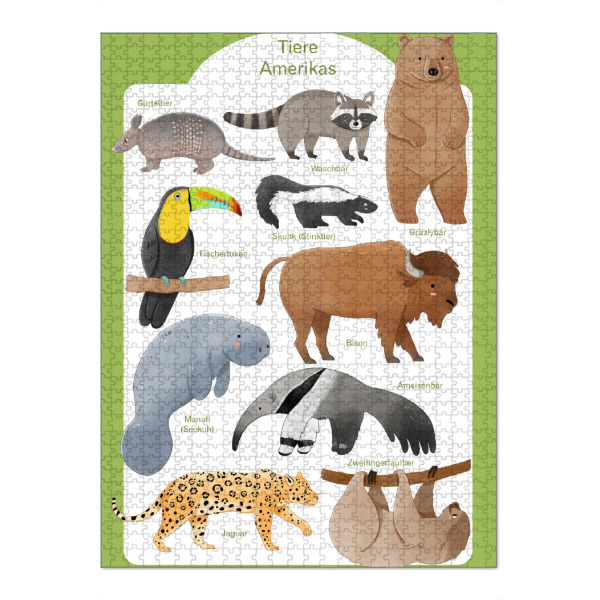Puzzle Ravensburger "Tiere Amerikas" artboxONE - Natur,Für Kinder,Tiere