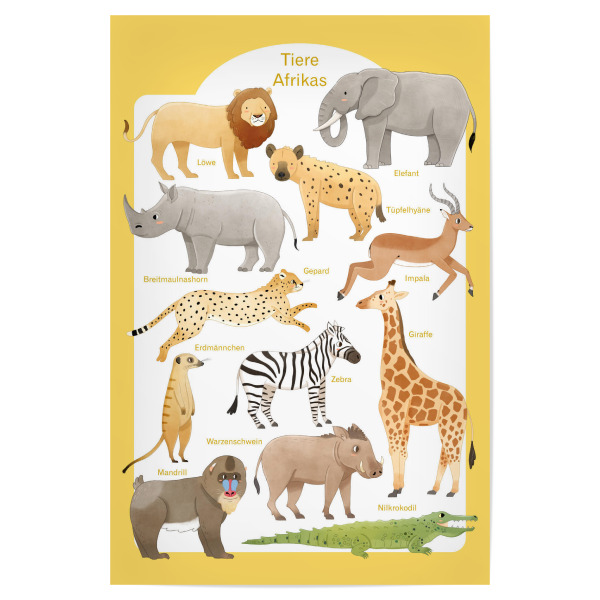 Poster 30x20 cm "Tiere Afrikas" artboxONE - Für Kinder,Tiere