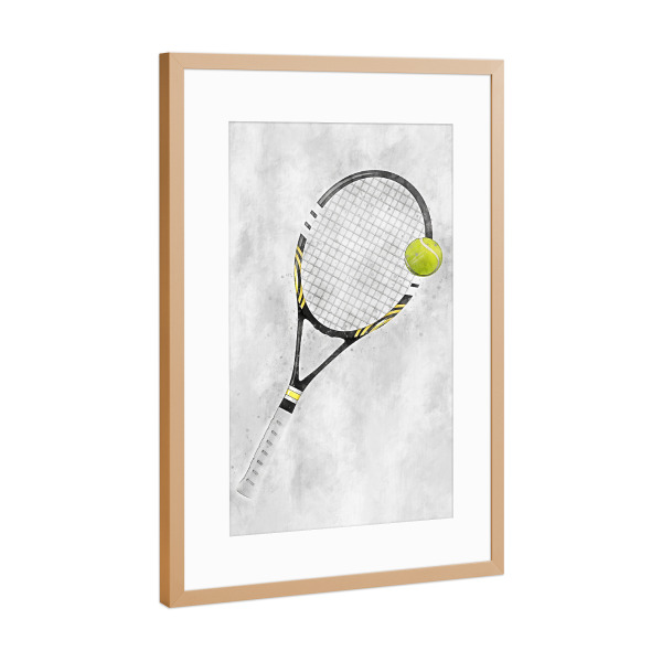 Poster mit Rahmen Kupfer "Tennis (matart)" artboxONE - Sport