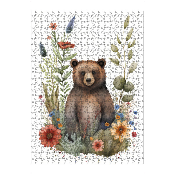 artboxONE Puzzle "Braunbär mit Blumen" artboxONE - Floral,Tiere