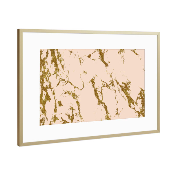 Poster mit Rahmen Gold "Erröten & Goldmarmor" artboxONE - Abstrakt,Marmor