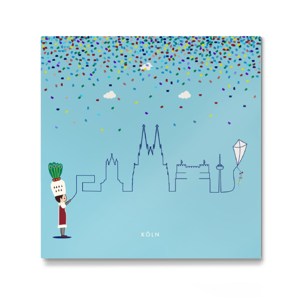 Galerie-Print "Köln Skyline Kite" 30x30 cm artboxONE