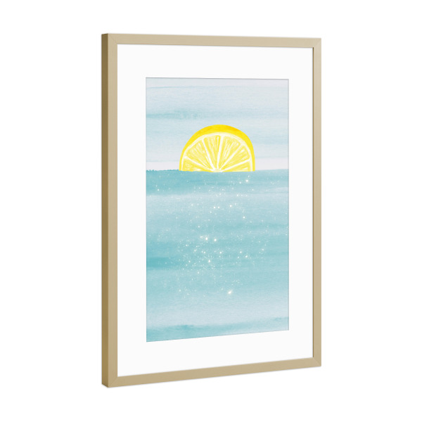 Poster mit Rahmen Gold "Zitronensonne" artboxONE - Natur,Reise / Strand und Meer