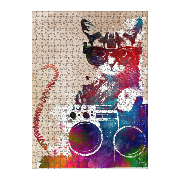 artboxONE Puzzle "Hipster-Katzengrafik B" artboxONE - Tiere,Musik - Katze,Katzen,Kätzchen,Tier,Tiere,Musik,Hipster - Bild katze