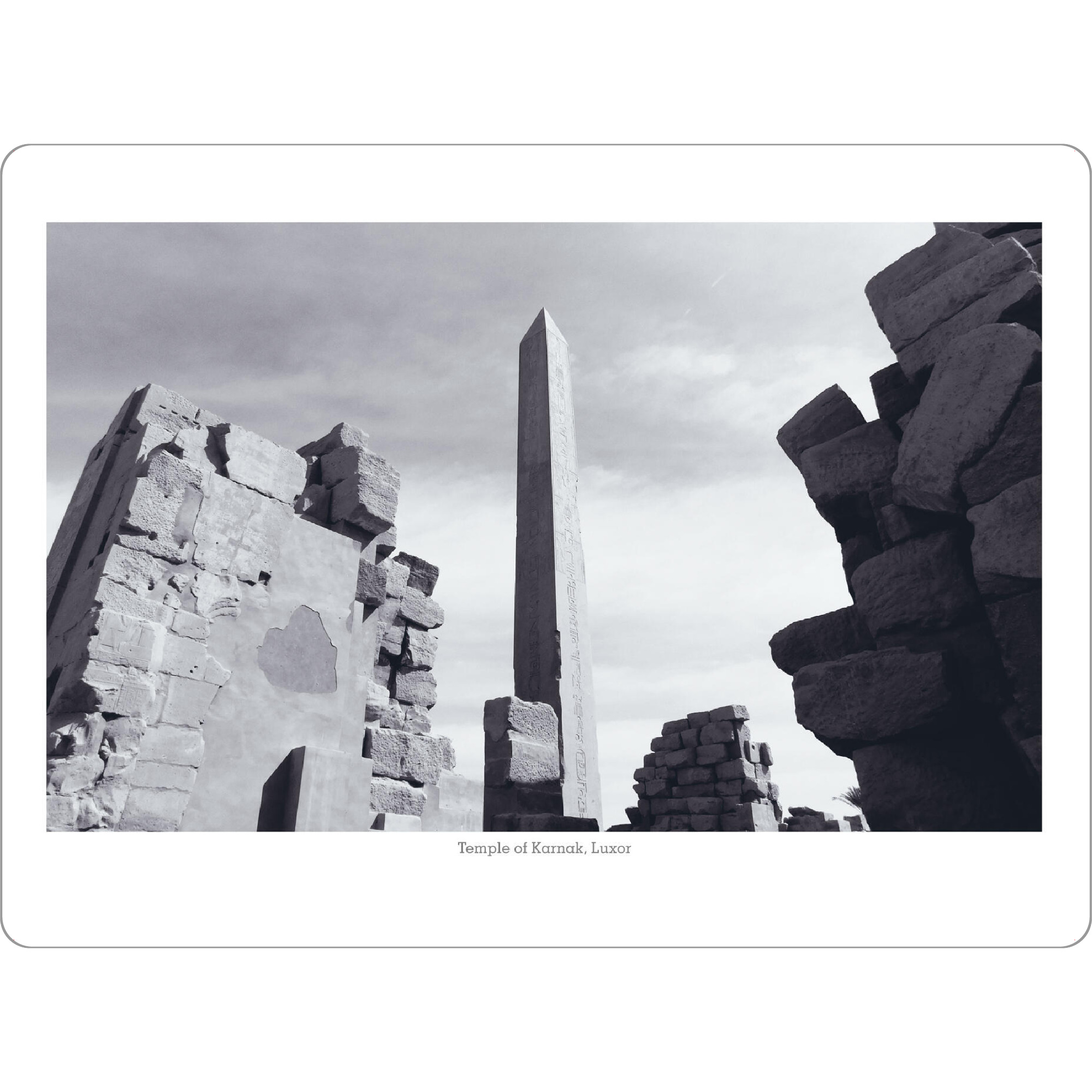 Tischset "Obelisk, Karnak-Tempel" artboxONE - Reise,Schwarzweiß,Reise / Afrika,Reise / Länder