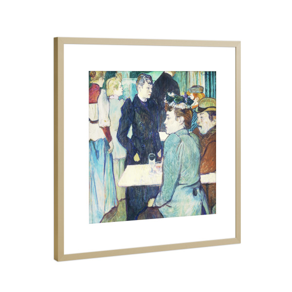 Poster mit Rahmen Gold "Moulin de la Galette" artboxONE - Reise,Menschen,Reise / Länder,Für Mama,Für Papa