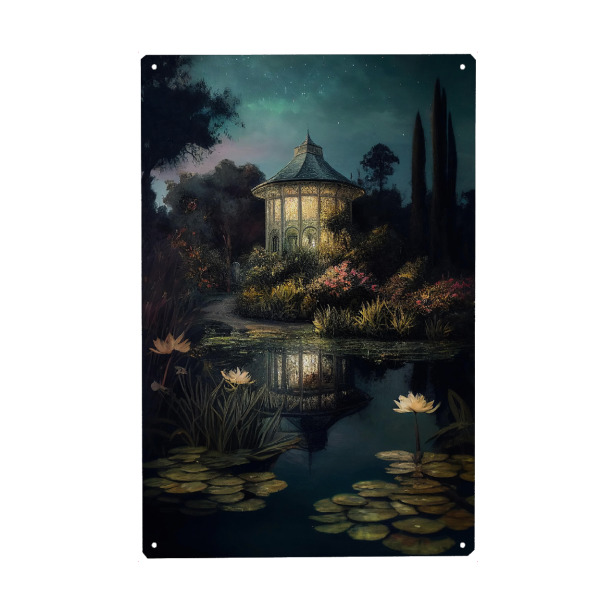 Metall Poster "Nacht im Garten" artboxONE - Natur,Floral