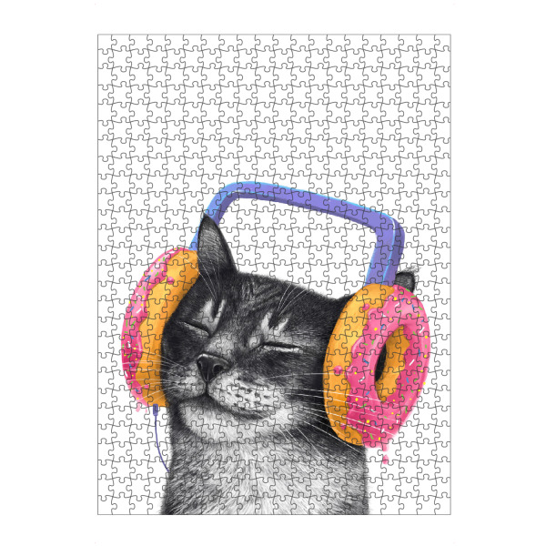 artboxONE Puzzle "Katze mit Kopfhörern" artboxONE - Natur,Tiere,Comic,Musik,Lustig