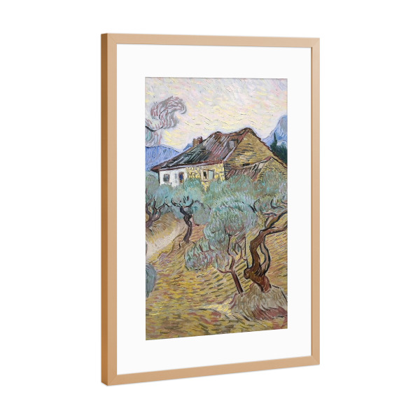 Poster mit Rahmen Kupfer "Das weiße Häuschen" artboxONE - Natur,Reise,Architektur,Für Mama,Für Papa