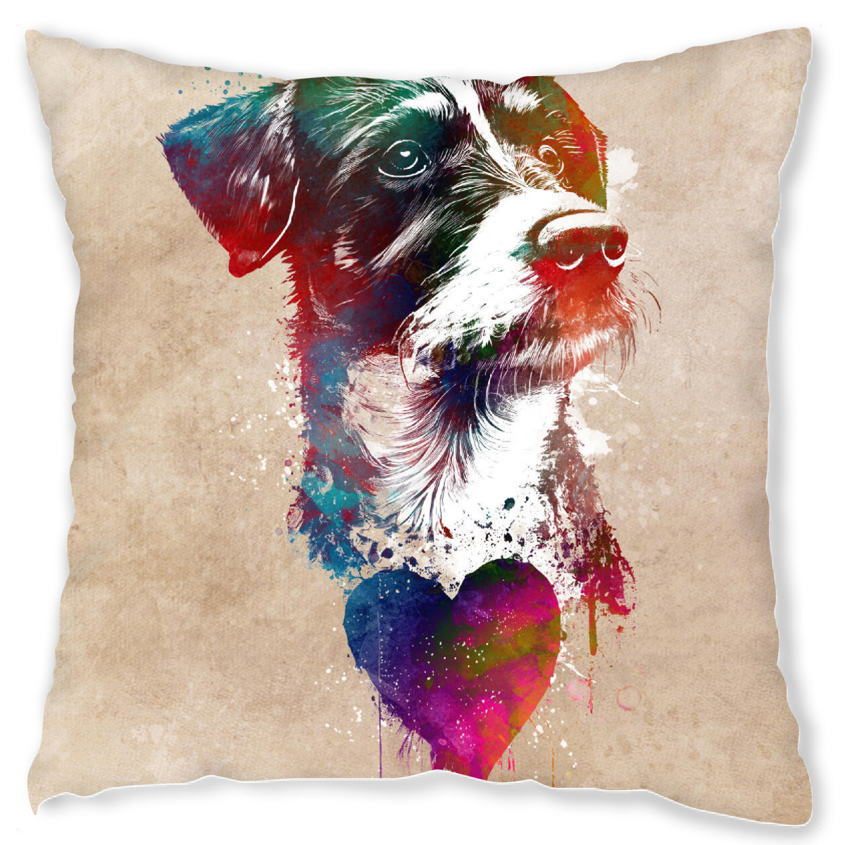 Design-Kissen "Hunde lieben Grafik" artboxONE - Tiere,Liebe - Hund,Haustier,Tier,Tiere,Grafik,Kunst,Liebe,Herz