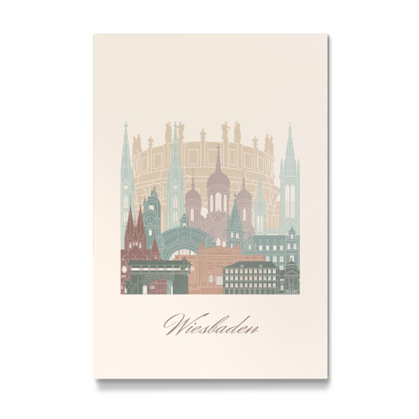 Galerie-Print "Wiesbadener Skyline Salbeigrün" 30x20 cm artboxONE