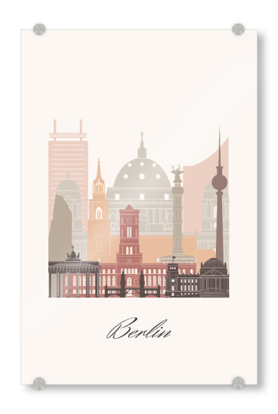 Acrylglasbild "Berliner Skyline Terrakotta" artboxONE - Städte,Städte / Berlin,Reise,Architektur