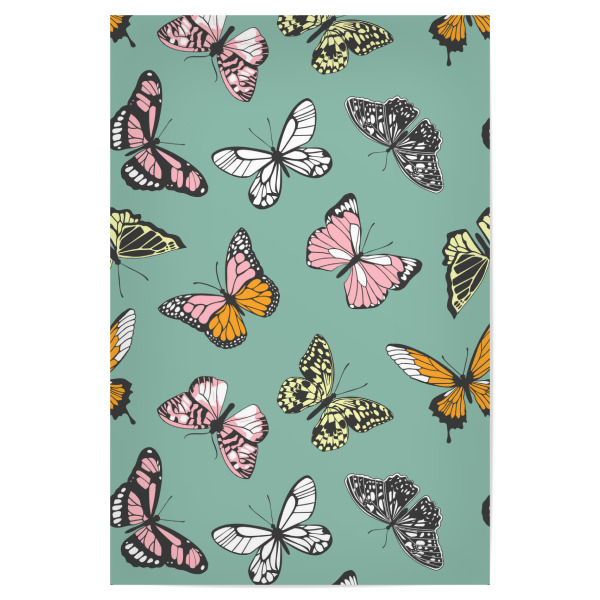 Poster "Frühlings-Schmetterlinge" artboxONE - Natur,Tiere - Schmetterling,Flügel,Natur,Tier,Insekt,Käfer,Muster,Bunt,Frühling,Zart,Kinder,Niedlich