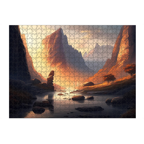 Puzzle Ravensburger "Alpensonnenaufgangsfelsen" artboxONE - Natur,Reise