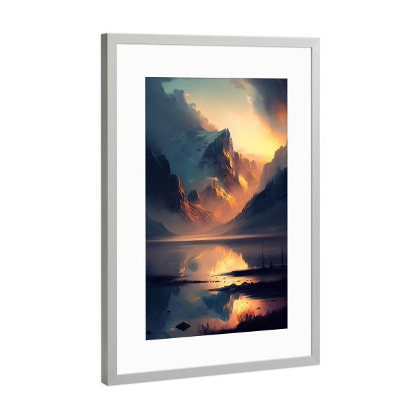 Poster mit Rahmen Silber "Leuchtende Talmalerei" artboxONE - Natur,Reise