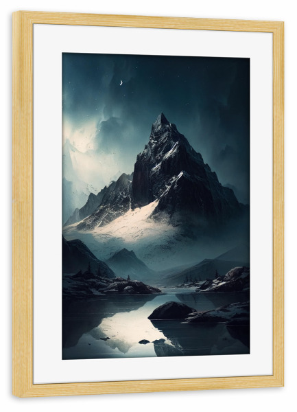 Poster mit Rahmen kiefer "Bergnachtsmalerei" artboxONE - Natur,Reise