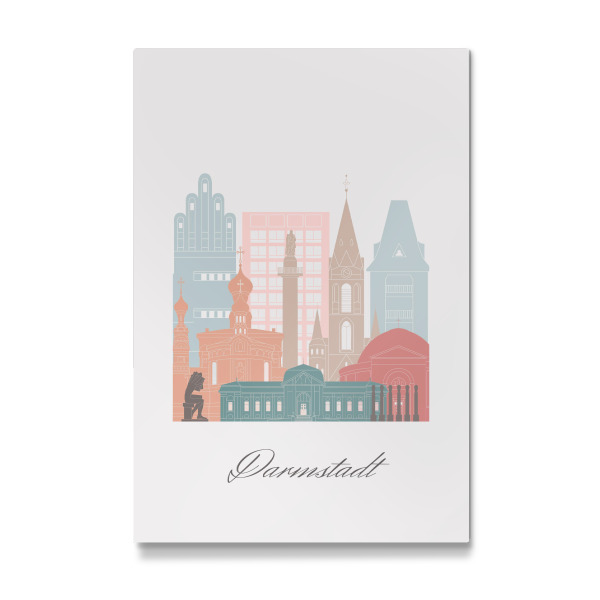Galerie-Print "Darmstadt Skyline Pastellstil" 30x20 cm artboxONE