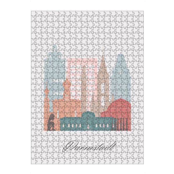 artboxONE Puzzle "Darmstadt Skyline Pastellstil" artboxONE - Städte,Reise,Architektur