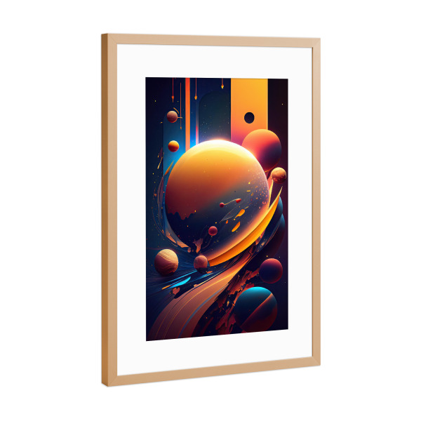 Poster mit Rahmen Kupfer "Bunte abstrakte Raummalerei" artboxONE - Abstrakt,Galaxy