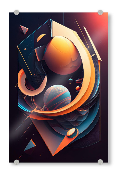 Acrylglasbild "Abstrakte geometrische Planeten" artboxONE - Abstrakt,Galaxy