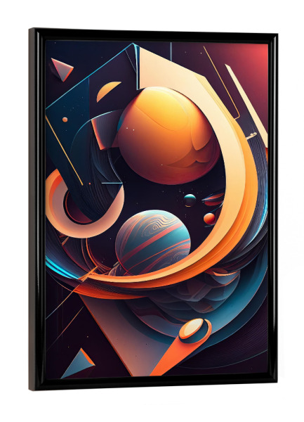 Poster mit schwarzem Rahmen "Abstrakte geometrische Planeten" artboxONE - Abstrakt,Galaxy