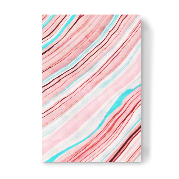 Leinwandbild "Zwischen den Zeilen" artboxONE - Abstrakt - Pastell,Muster,Exotisch,Linien,Blau,Pink,Wellen,Abstrakt