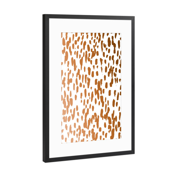 Poster mit Rahmen Schwarz (Metallic) "Kupferne Pinselstriche" artboxONE - Abstrakt